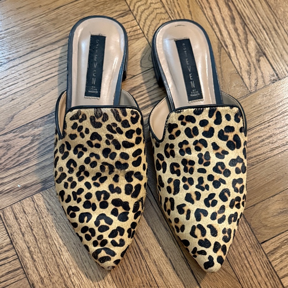 Steven By Steve Madden Leopard Print Mules